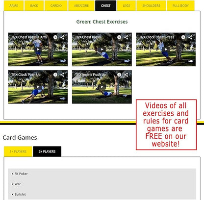 Stack 52 Suspension Exercise Cards TRI Pack. Compatible with All Suspension Trainers. Suspended Bodyweight Resistance Workout Game. Video Instructions Included. Fun at Home Fitness Training Program.