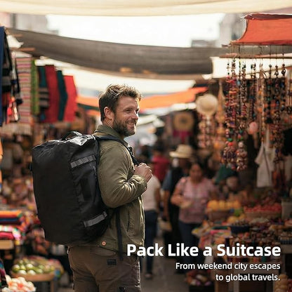 Utility Duffle Bag 40L, Convertible Backpack for Travel, Gym & Commute, Water Repellent