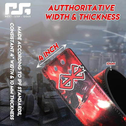 Anime Weight lifting belt Berserk Weightlifting Belt for Men & Women – Guts' Power Manga Gym Belt, Heavy Duty Powerlifting Belt for Squats, Deadlifts, and Gym Training – Ultimate Support & Comfort