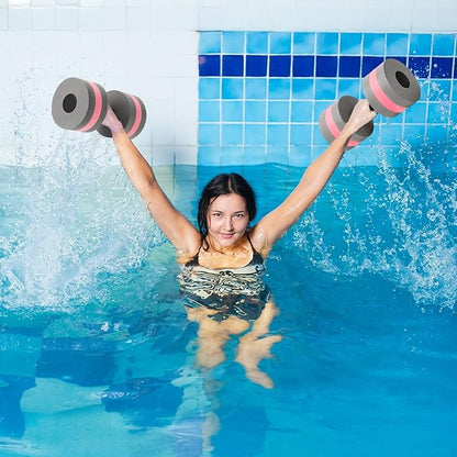 6 Pcs Aquatic Exercise Set Water Aerobics Set Large Mesh Beach Bag Pool Fitness Equipment Foam Water Dumbbell Ankle Swimming Weight Aquatic Swim Belt for Exercise Weight Loss