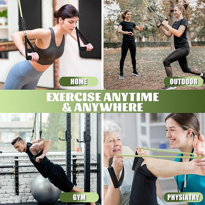 Exercise Resistance Bands with Handles for Working Out, 150/200/250/300 Lbs Workout Bands Set with Door Anchor for Physical Therapy, Yoga, Pilates