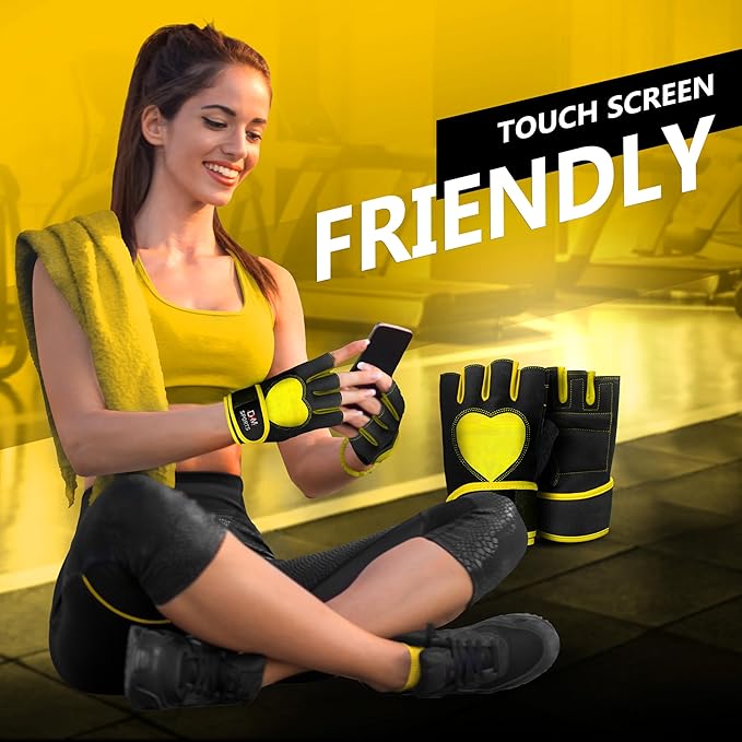 DXM SPORTS Workout Gloves for Women with Wrist Support - Weight Lifting Gloves for Gym, Cycling, Training - Exercise Gloves for Women