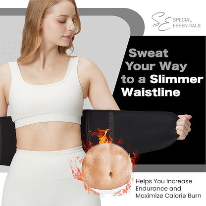 Special Essentials Waist Trainer for Women & Men Adjustable Sweat Band Waist Trimmer For Core Stability & Training Workouts