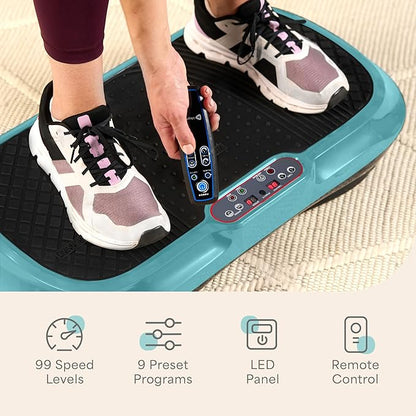 Lifepro Waver Vibration Plate Exercise Machine for Lymphatic Drainage, Muscle Activation, Full-Body Workout Vibrating Platform with Loop Bands, Fitness Equipment for Strength Toning & Fat Loss