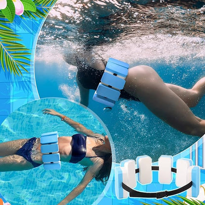4Pcs Aquatic Exercise Water Weights Equipment, Including 1 Swimming Belt, 2 Pcs Foam Water Dumbbells 1 Pair Swimming Gloves Pool Exercise Equipment for Adults for Training Workouts