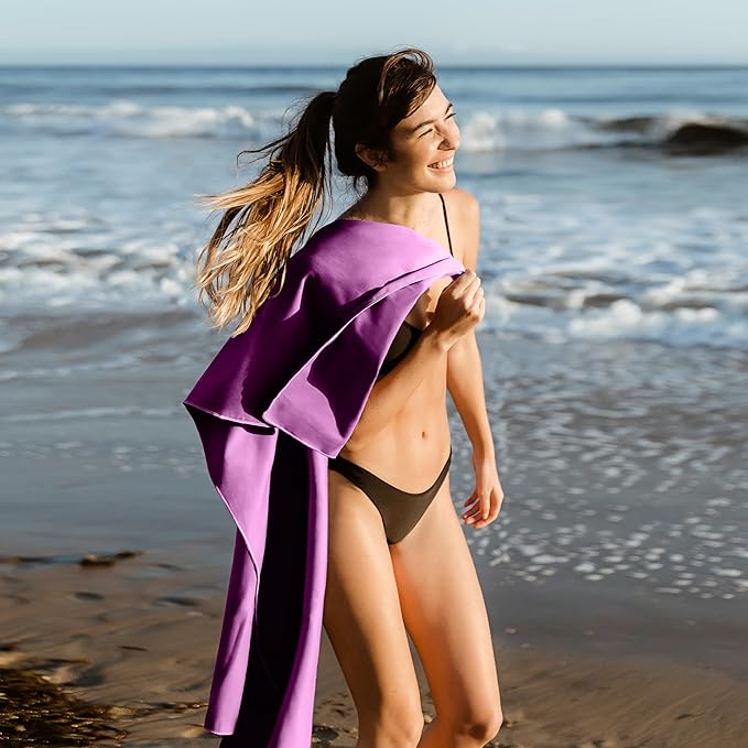 Hero Microfiber Large Beach Towel Compact for Travel (Magenta, 40" x 72") (Pack of 2)