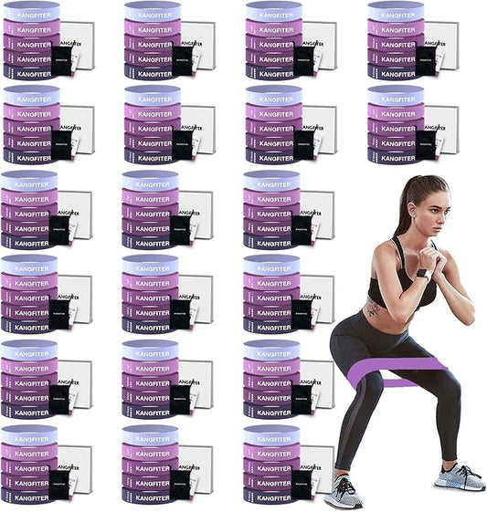 100 PCS Bulk Resistance Bands Latex, Loop Exercise Bands Set for Gym Members Sports Class Students Gift, 5 Pieces Each Set with Storage Bag, Fitness Bands for Outdoor Home Gym Yoga Pilates