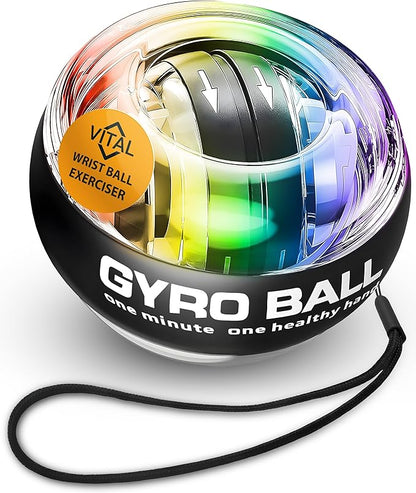 Vital Wrist Ball Exerciser Gyro Ball Hand Gyroscopic Wrist Strengthener & Forearm Trainer with Zinc Rotor Grip Strength Training, Wrist Exerciser & Arm Exercise Equipment Portable Fitness Accessory