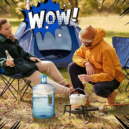 Bokon 2 Pieces gallon water jugs Round Plastic Water Bottle with Handle Screw Cap Reusable Large Capacity Bottle for Camping Outdoor Travel Gym Use