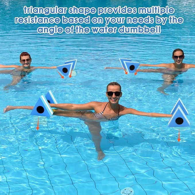Pool Weights for Water Exercise 2 Pack, Aquatic Dumbbells for Pool Fitness & Water Aerobic Workouts, Dense and Sturdy Water Weights for Pool Exercise and Activities