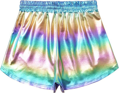 Perfashion Women's Metallic Shorts Summer Sparkly Hot Outfit Shiny Short Pants