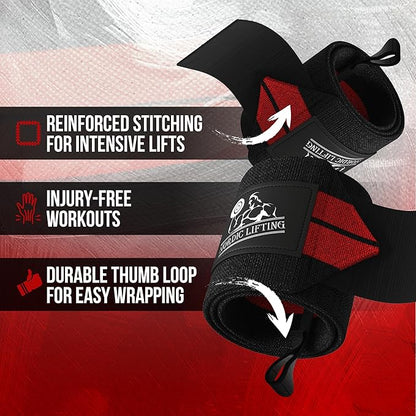 Nordic Lifting Wrist Wraps (1 Pair/2 Wraps) – Lifting Wrist Wraps with Thumb Loop for Weightlifting, Powerlifting & CrossFit – Durable Wrist Support Straps for Men & Women – Gym Essentials for Heavy Lifts