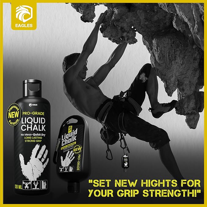 EAGLES Pro Grade Gym Liquid Chalk 50, 120 or 280ml Mess-Free Chalk for Weightlifting, Gymnastics Rock Climbing, Pole Grip, Sports Dries in Seconds - Sweat-Resistant and Long Lasting