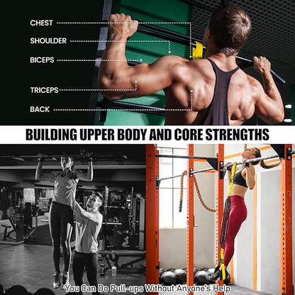 Pull Up Assistance Bands 260lbs, Heavy Pull Up Bands Resistance Bands for Pull Ups Working Out with Feet Rest, Pull Up Bar Bands Assistance Bands Strength Training Workout Equipment, Height Adjustable