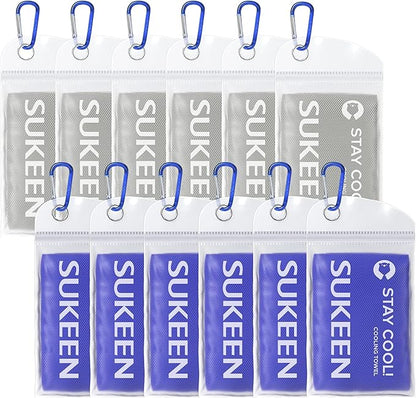 Sukeen Cooling Towels(40"x12") for Neck & Head, Soft Breathable Chilly Towel for Yoga, Golf, Gym, Camping, Running, Workout & More Activities