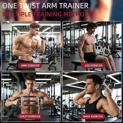 Twister Arm Trainer, Dual Triple-Spring, 30-180lb Adjustable, Chest Arm Shoulder Workout Equipment, Portable Detachable Arm Twister Exerciser for Men, Chest Expander for Gym Home Fitness（Blue）