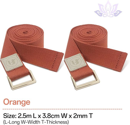 Yoga Straps 1.8M or 2.5M, Durable Cotton Yoga Straps for Stretching, Adjustable Yoga Belt Strap for Yoga, Dance, Gym Workouts