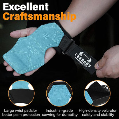 Weight Lifting Wrist Straps, Gym Straps Weight Lifting for Deadlift and Powerlifting, Double Layer Leather Wrist Wraps with Padded Cushion Wrist Loop, Weightlifting Grips for Men and Women