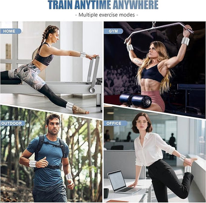 Wrist & Ankle Weights for Women and Men, 2lbs/4lbs Pairs Adjustable Silicone Weighted Bangles for Arm & Leg Workouts, Perfect for Pilates, Barre, Yoga, Walking & Home Fitness 24055