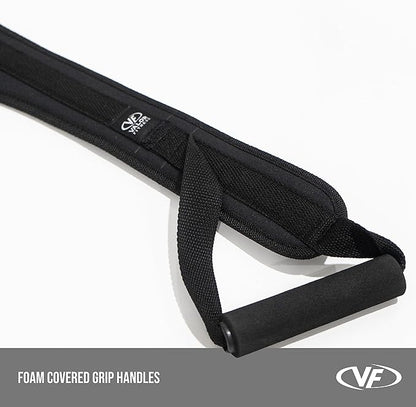 Valor Fitness Cable Machine Attachments - Tricep Rope, V-Bar, Single D-Handle, Rotating Straight Bar, Ankle Strap, Ab Crunch Harness, Triangle Chest Pull for Home Gym Equipment
