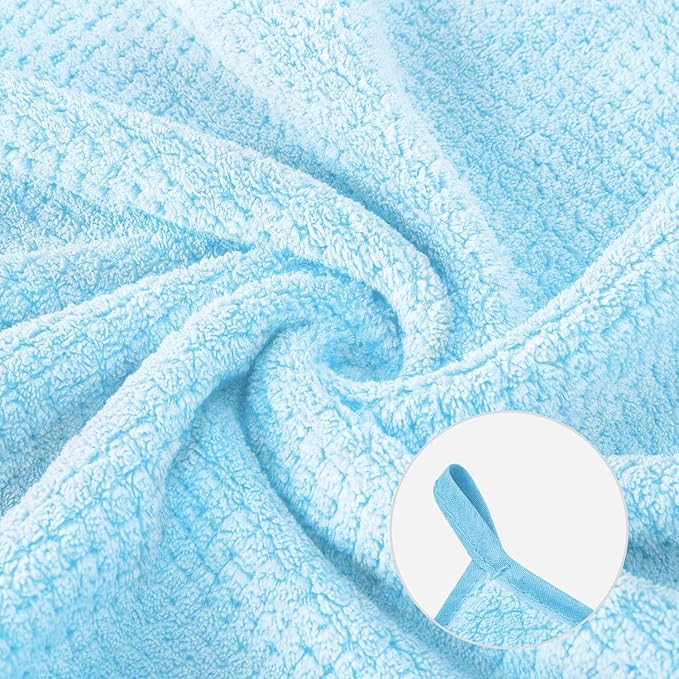 6 Pack Washcloth Set - Quick Drying & Absorbent Microfiber Gym Towels 13x13 inches - Lightweight & Thin Yoga Towels - Multi-Purpose Camping Towels for SPA, Hotel & Bathroom, Light Blue