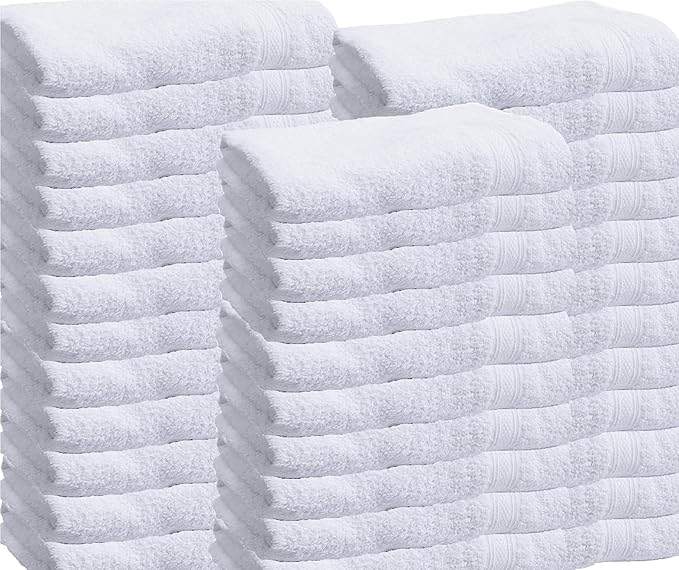 Towels N More Multi Pack 22X44 Small Light Weight Gym Towels or Can be Used as Quick Dry Bath Towel or Salon Towel, 100% Ring Spun Cotton Loops Sweat Towels Women's Hair Dry Towel (36)