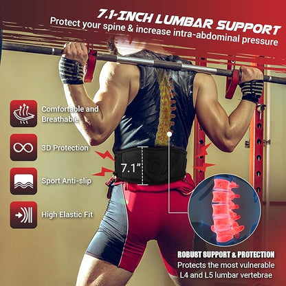 3-in-1 Weighted Pull Up Belt, Weight Lifting Dip Belt with 40.6 IN Chain & Self Locking, Weighted Gym Belt for Pull Up, Squat, Powerlifting & Deadlift, Capacity Up to 350 LBS