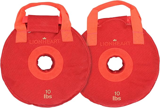 Lionheart Sand Bag Weight Plates Set | Sandbags for Working Out | Home Gym Bumper Plates | Travel-Friendly Sandbag for Fitness & Weight Training | Unfilled 10, 15, 25, 35, 45 lb Plates (Set of 2)