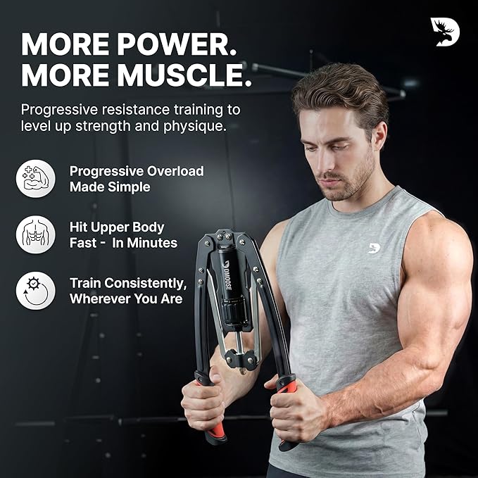 DMoose Fitness Arm Blaster for Biceps and Triceps - Heavy Duty Aluminum, Soft Neck Padding & Adjustable Straps - Bicep Curl Support for Isolation & Strength Training - Biceps Workout Equipment for Men