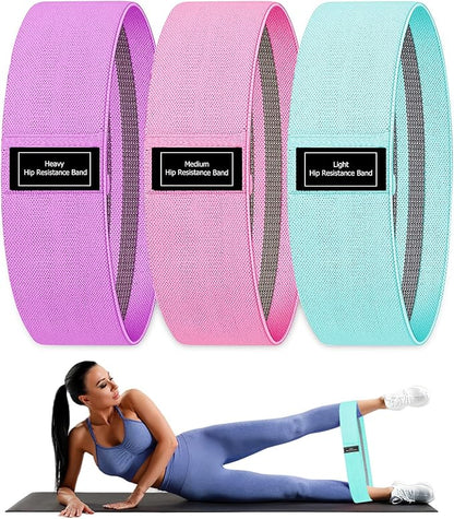 Resistance Bands, Fabric Workout Bands for Women & Men, Cloth Booty Resistance Loop Bands, Thick Squat Bands for Home Fitness, Gym, Yoga, Pilates for Butt Legs Thigh Hip Glute