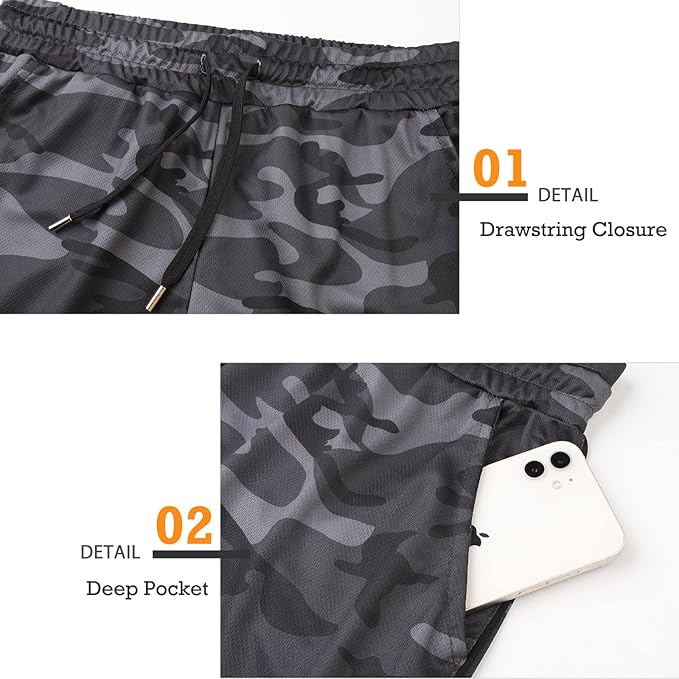 Surenow Mens Running Gym Shorts 3 Inch Breathable Lightweight Athletic Sport Shorts Training Workout Shorts with Pockets