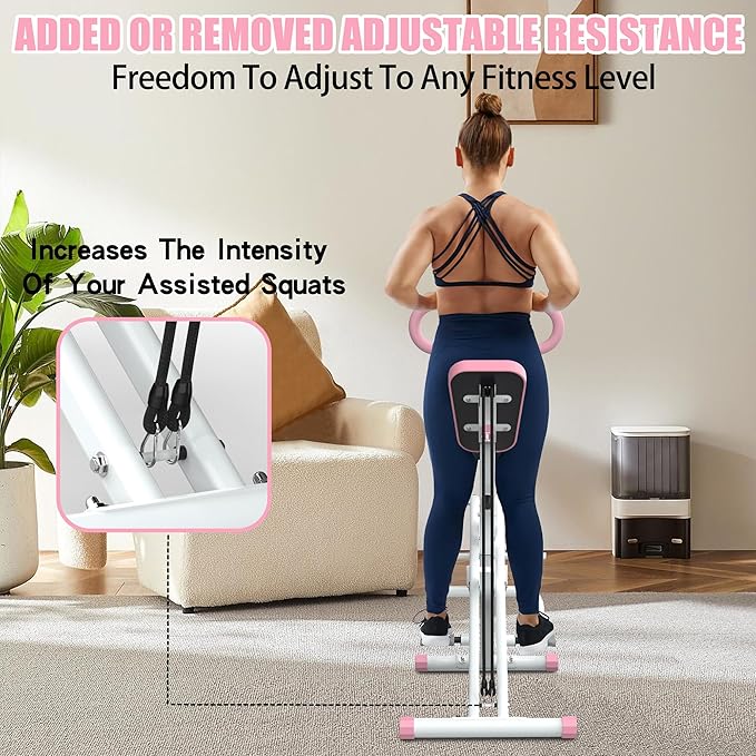 Squat Machine,Exercise Machine for Home,Foldable Ride Rowing for Botty Glutes Butt Thighs,Ab Back Leg Press Home Workout