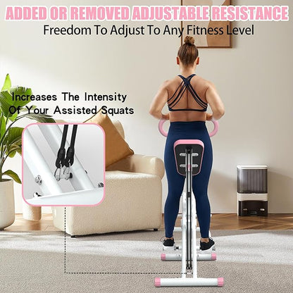 Squat Machine,Exercise Machine for Home,Foldable Ride Rowing for Botty Glutes Butt Thighs,Ab Back Leg Press Home Workout