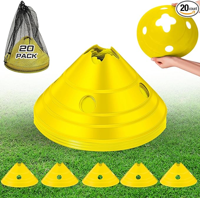 ShinyRelief Jumbo Disc Cones Jumbo Soccer Cones with Mesh Bag Giant Large Agility for Soccer Training Adult Sports