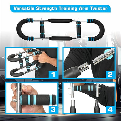 Twister Arm Trainer – Adjustable Chest Expander & Upper Body Workout Bar for Men & Women – Heavy Duty Strength Training Tool for Home Fitness, Muscle Toning & Endurance