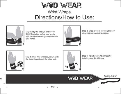 Wrist Wraps for Powerlifting, Strength Training, Bodybuilding, Cross Training, Olympic Weightlifting, Yoga Support - One Size Fits All