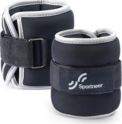 Sportneer Ankle Weights Wrist Weights Pair of 1/2/4/6/10 LBS for Men Women Kids Strength Training Wrist and Ankle Weights Set with Reflective Strips for Dancing Running Walking Fitness Workout Gym