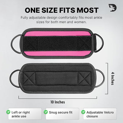 DMoose Fitness Ankle Strap for Cable Machine - One Size Fit with Premium Padding Cuffs, Ankle Bands for Working Out, Booty Workouts, Leg Extension, Hip Abductors, Kickbacks & Lower Body Exercises