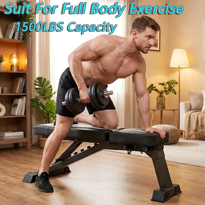 BARWING Adjustable Weight Bench Workout Bench, 1000/1300 LBS Heavy Duty Incline Decline Bench for Home Gym, Easy Assembly Foldable Training Lifting Bench