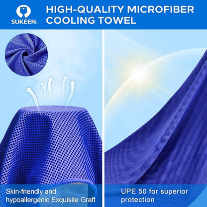 Sukeen Cooling Towels (40"x12"), Soft Breathable Cooling Towels for Neck and Face, Sweat Towel Cooling Neck Wraps for Sport, Running, Gym, Camping, Hiking, Fitness, Workout & More Activities