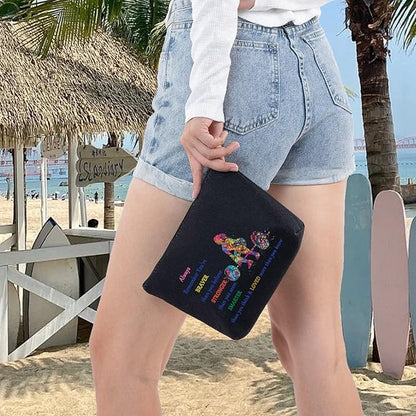LEVLO Weight Lifting Cosmetic Make Up Bag Weightlifter Gifts Idea You Are Braver Stronger Smarter Than You Think Weightlifting Makeup Zipper Pouch Bag For Women Girls (Weight Lifting Black)