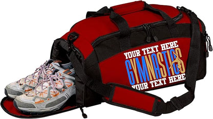 Personalized Women’s Gymnastics Duffel Bag – Custom Name Gym Bag for Girls & Teens – Practice, Competition & Travel Team Gear