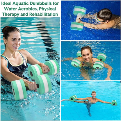 5 Pcs Pool Aquatic Exercise Set Including 2 Lightweight Water Dumbbells, 2 Ankle Swimming Weights, and Swim Belt Water Exercise Equipment for Aquatic Aerobics