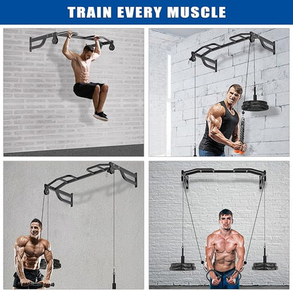 Kipika 48" Ceiling Mounted Pull Up Bar, Heavy Duty Multi-Grip Chin Up Bar,Mounted Pullup Bar, Adjustable Height, Pull Up Bands for Chin Ups & Body Stretching, Ideal for Home Gym and Strength Training