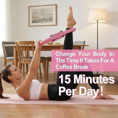 Home Pilates Ring and Ball Set for Women with 5 Resistance Bands 13 inch Magic Circle Workout Starter Kit for Beginners Full Body Toning 15 Min Daily Routine Pilates Equipment