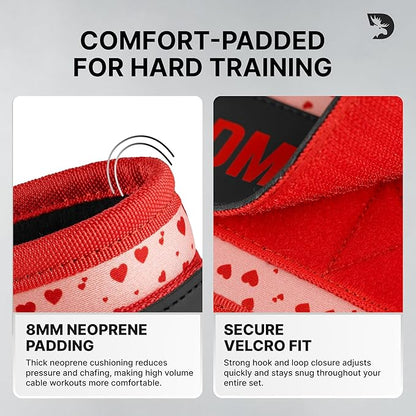 DMoose Fitness Ankle Strap for Cable Machine - One Size Fit with Premium Padding Cuffs, Ankle Bands for Working Out, Booty Workouts, Leg Extension, Hip Abductors, Kickbacks & Lower Body Exercises
