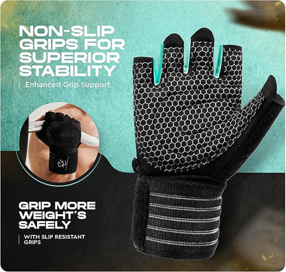 Special Essentials Weight Lifting Gloves for Men & Women – Fingerless Workout Gloves with Non-Slip Grip & Palm Padding for Gym, Training, Cycling & Fitness