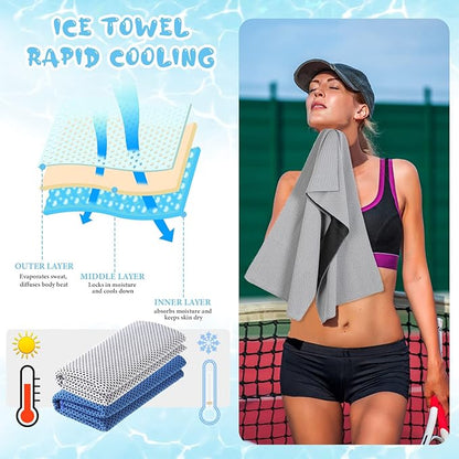 Hosuly 20 Pcs Cooling Towel 47 x 12 Inch Ice Towel for Neck, Microfiber Cool Towel, Breathable Soft Chilly Towel for Yoga, Sports, Gym, Camping, Golf, Running, Fitness, Workout(Vintage Color, 20 Pcs)