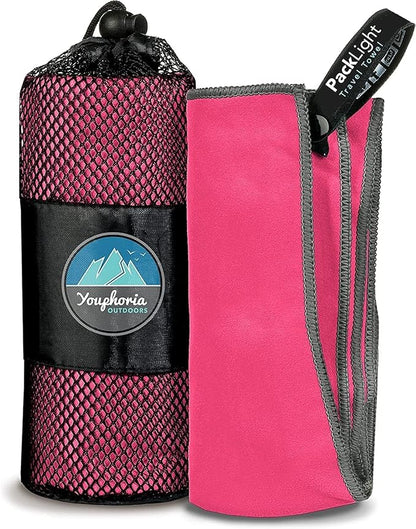 Youphoria Microfiber Travel Towel Fast Drying Lightweight - Quick Dry Towel for Camping, Beach, Backpacking, Hiking & Sport