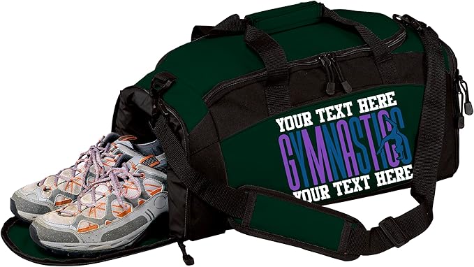Personalized Women’s Gymnastics Duffel Bag – Custom Name Gym Bag for Girls & Teens – Practice, Competition & Travel Team Gear